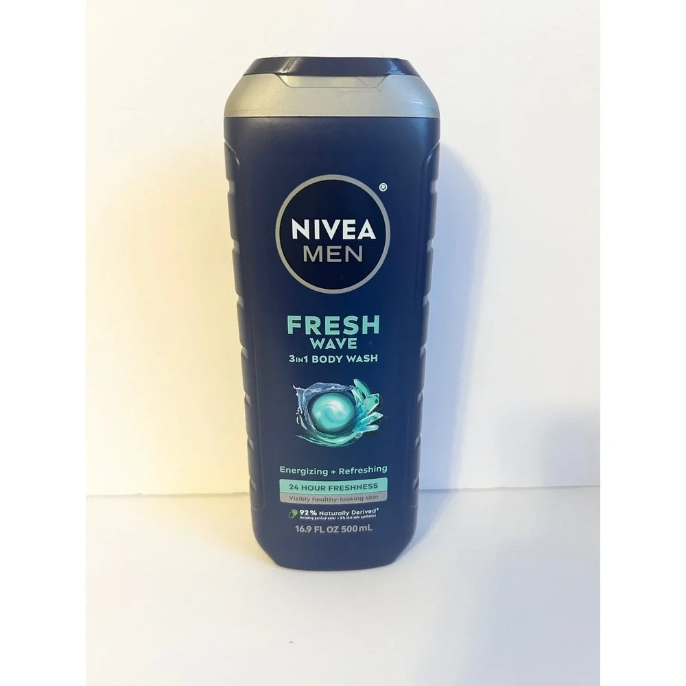Nivea Men Fresh Wave 3in1 Body Wash Energizing Refreshing 16.9 fl oz 500ml
